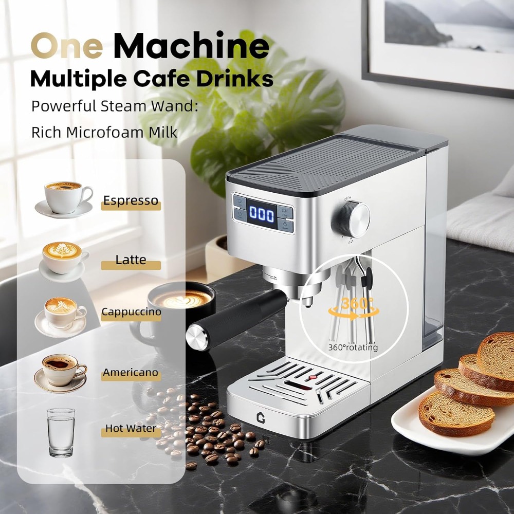 Espresso Machine Dual Boiler - Компактная эспрессо-машина Garvee с давлением 20