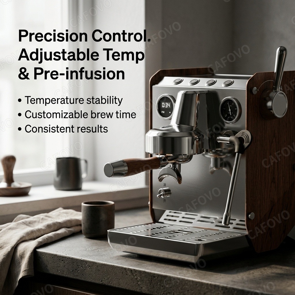 Кофемашина CAFOVO E109, полуав – обзор и цена Espresso Machine Flow Control