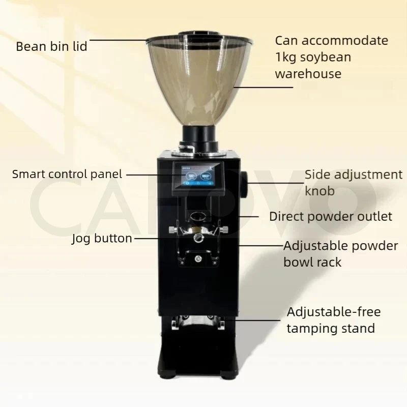 CAFOVO K64Y Коммерческая автом – обзор и цена Commercial Coffee Grinder Flat Burr 64Mm