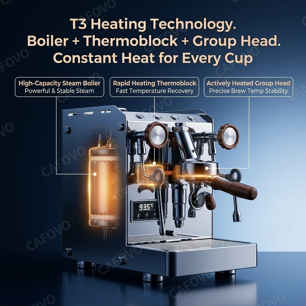 CAFOVO E118 – полуавтоматическ – обзор и цена Semi Automatic Espresso Machine Pid