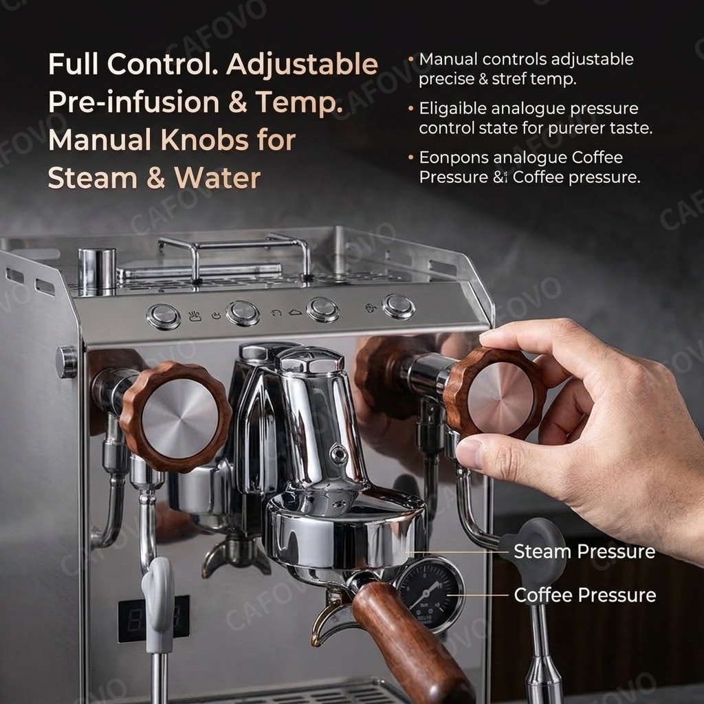 CAFOVO E118 – полуавтоматическ – обзор и цена Semi Automatic Espresso Machine Pid