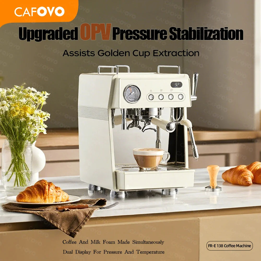 CAFOVO E138 9Bar Полуавтоматич – обзор и цена Espresso Machine Flow Control